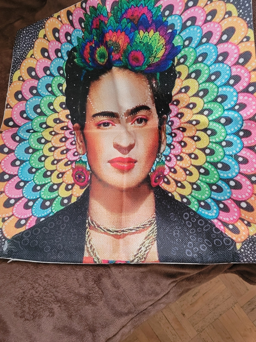 Frida Kahlo Decorative Pillow Cover. 17x17"